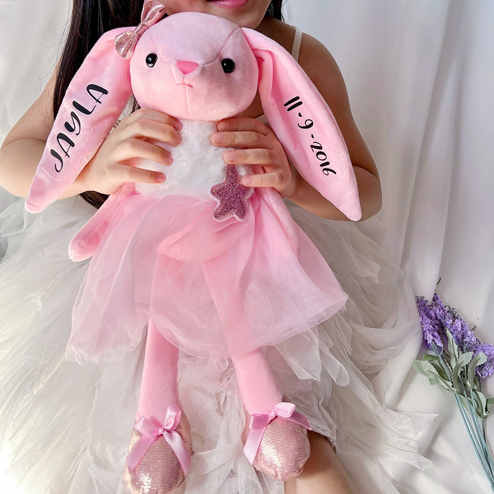 Personalized Kid Ballerina Bunny Plush Doll | CWToy178
