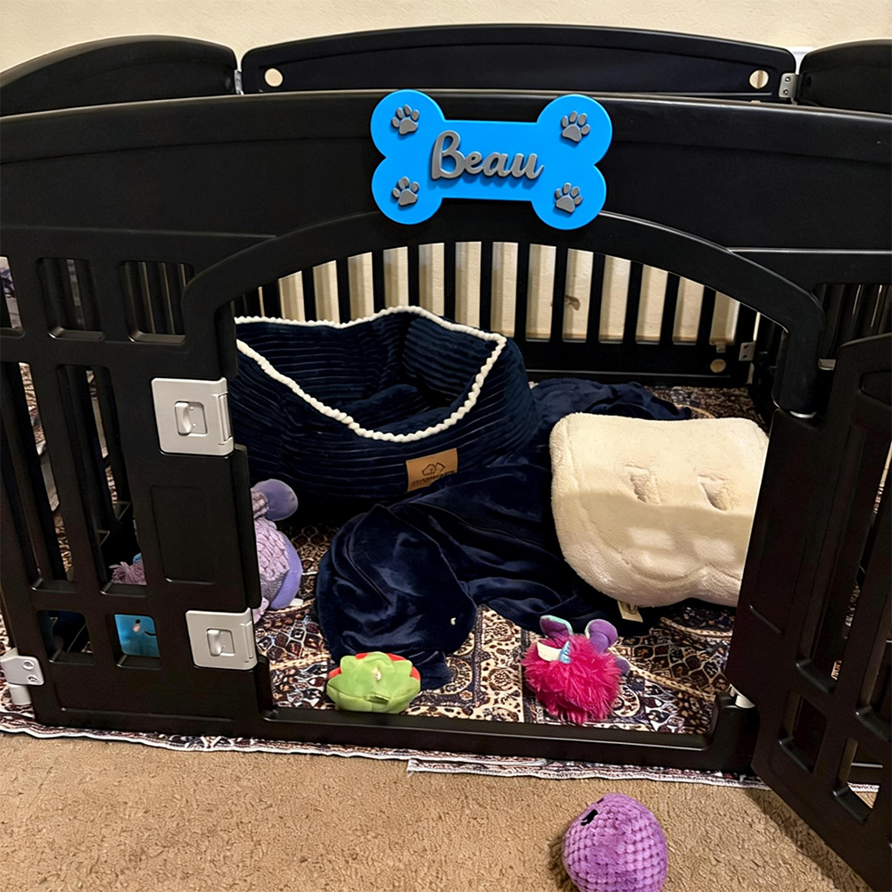 Personalized Dog Paw Name Crate Sign | BKPet426