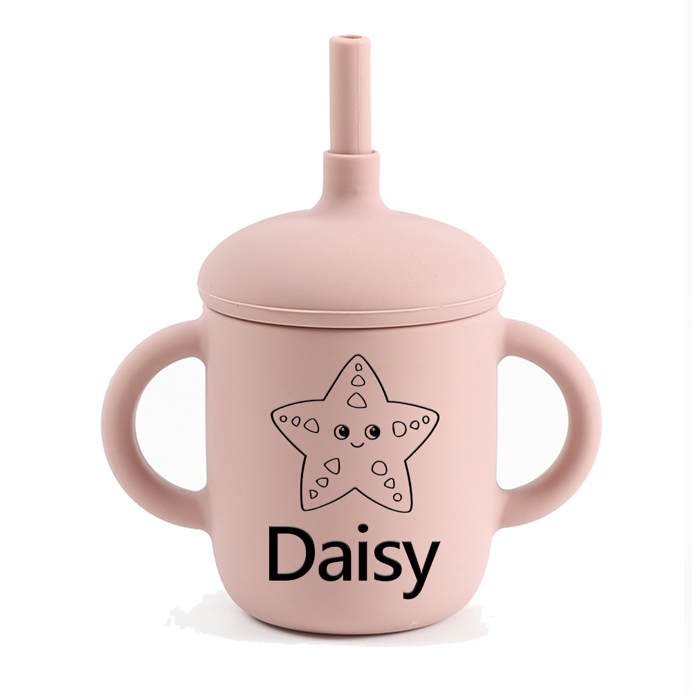 Personalised Baby Food Grade Sippy Silicone Cup | CWBaby443