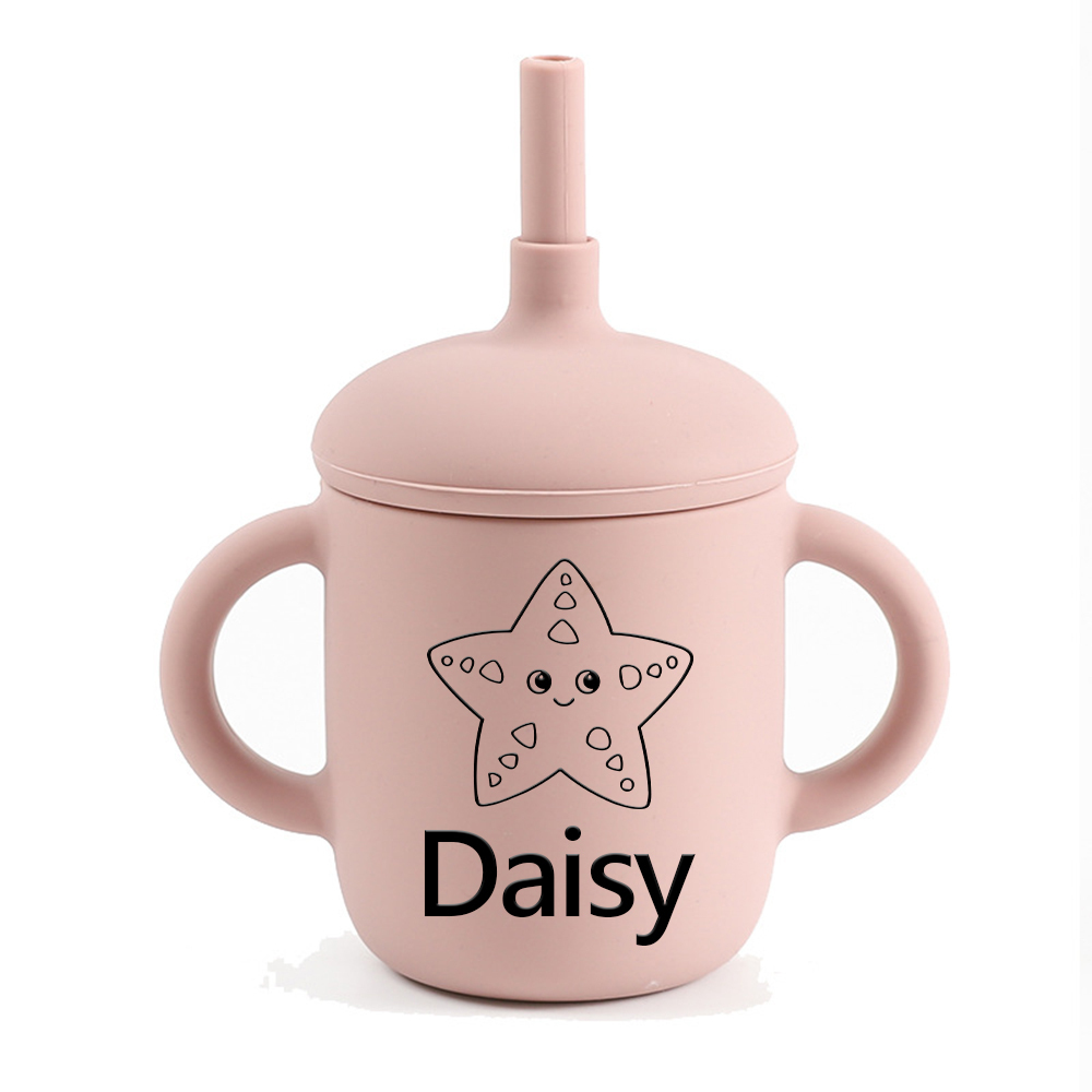Personalised Baby Food Grade Sippy Silicone Cup | CWBaby443