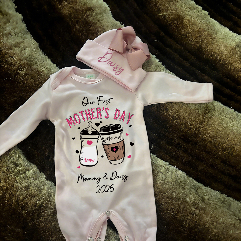 Personalized My First Mother's Day Baby Girl Coming Home Outfit | CWBaby454