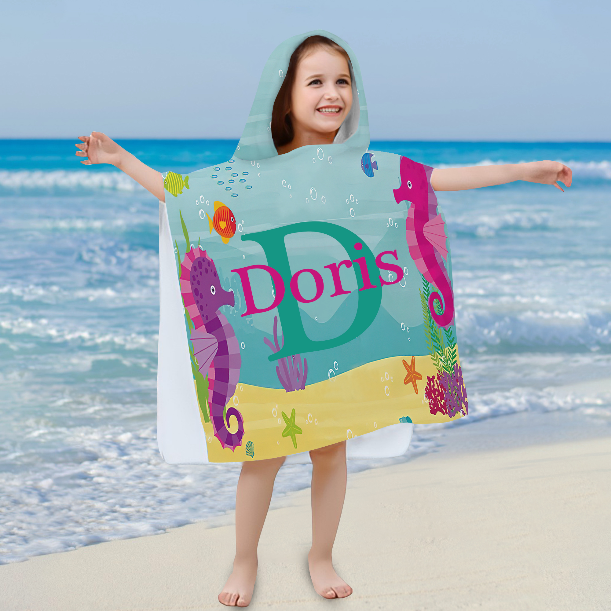 Personalized Hooded Beach Towel for Summer & Beach | CWHTowel25