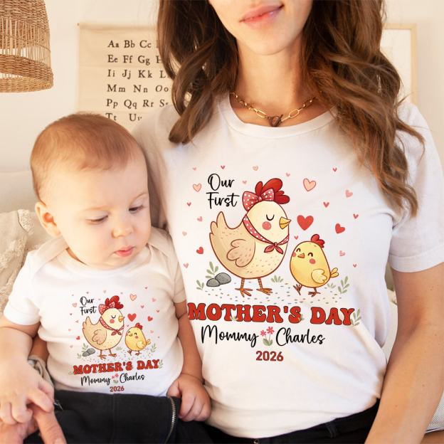 Personalized First Mother's Day Mommy and Baby Outfit | CWFamily128