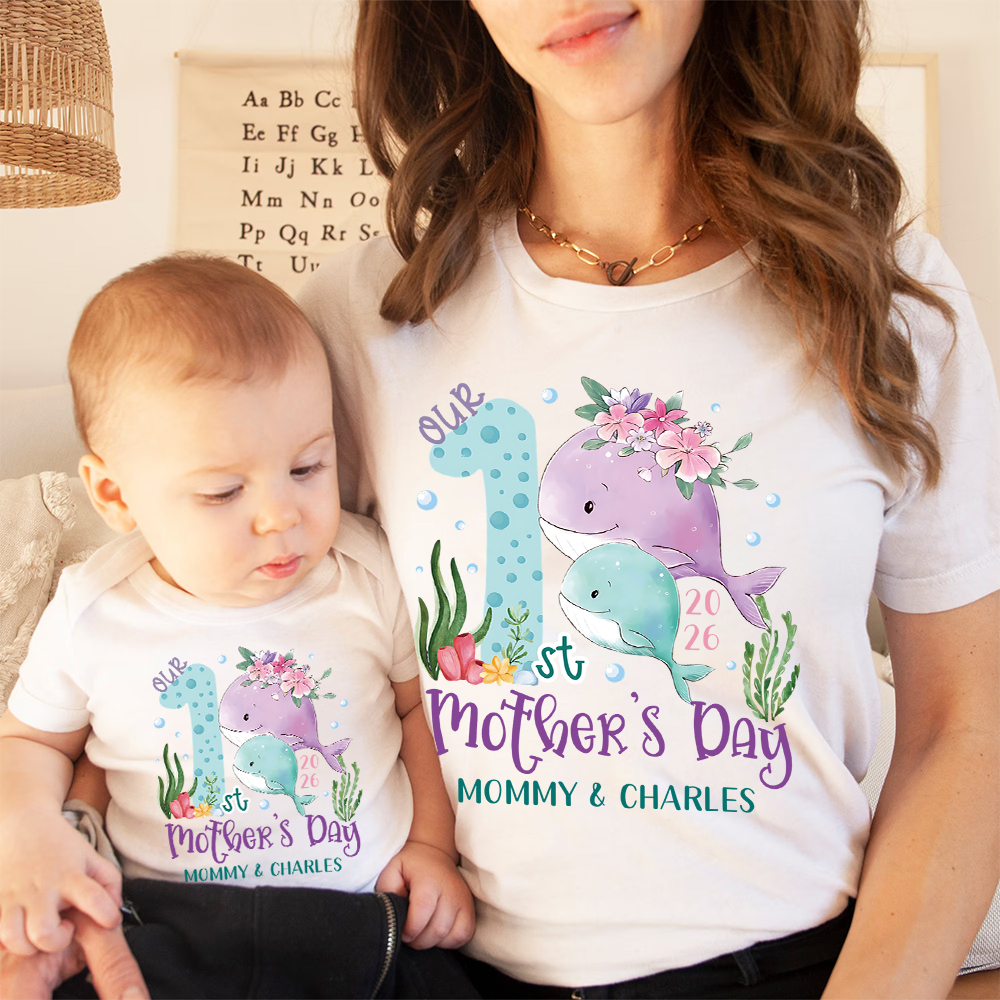 Personalized First Mother's Day Mommy and Baby Outfit | CWFamily129