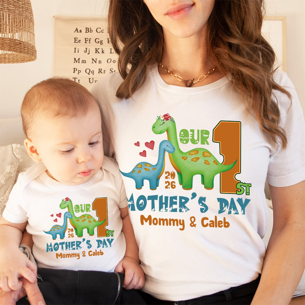 Personalized First Mother's Day Mommy and Baby Outfit | CWFamily130