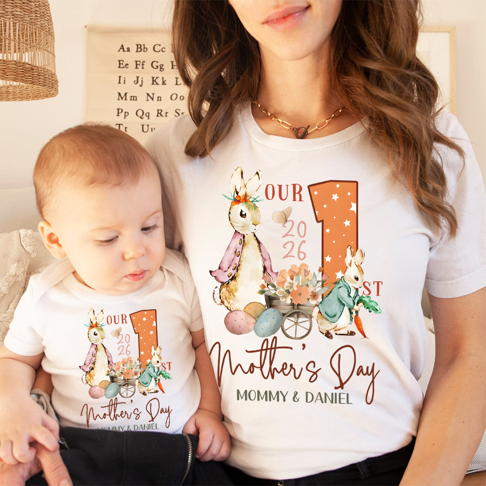Personalized First Mother's Day Mommy and Baby Outfit | CWFamily133