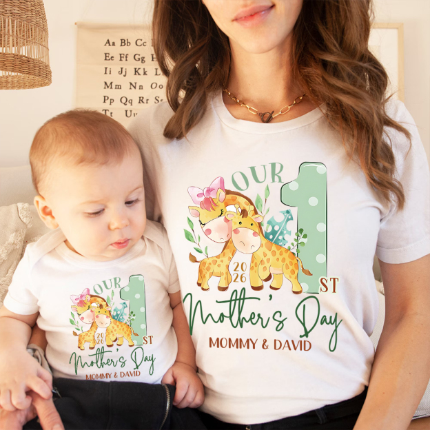 Personalized First Mother's Day Mommy and Baby Outfit | CWFamily135