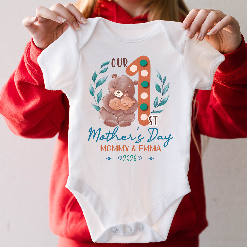 Personalized First Mother's Day Mommy and Baby Outfit | CWFamily136