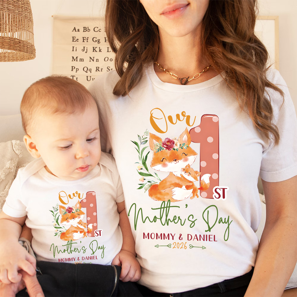 Personalized First Mother's Day Mommy and Baby Outfit | CWFamily137