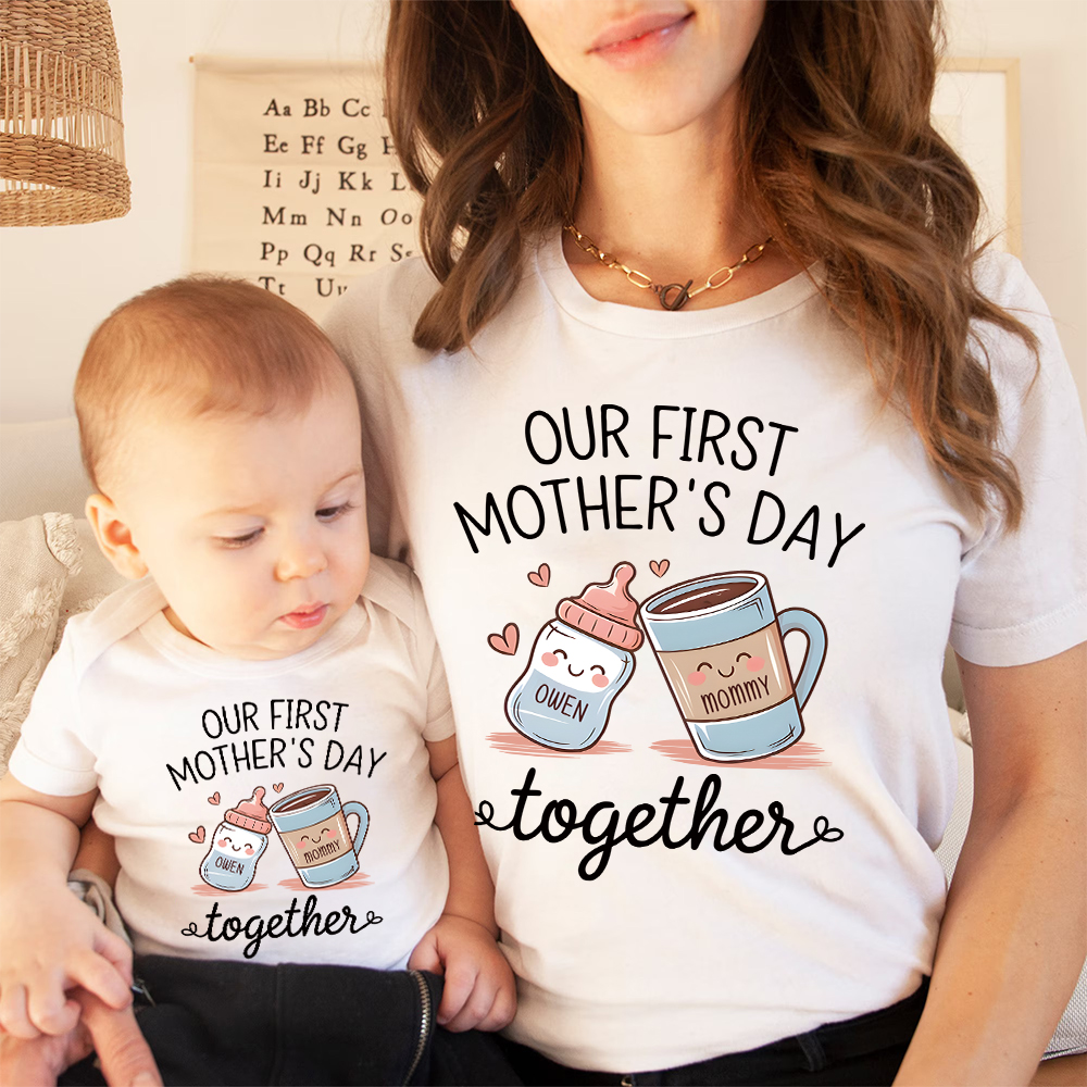 Personalized First Mother's Day Mommy and Baby Outfit | CWFamily141