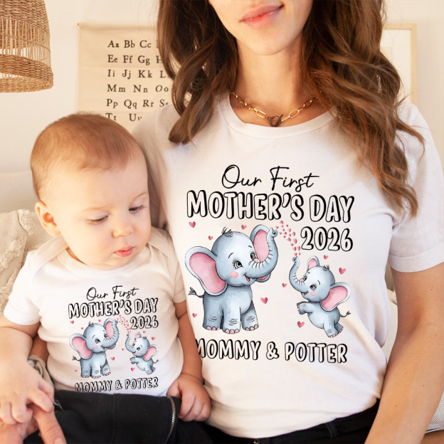 Personalized First Mother's Day Mommy and Baby Outfit | CWFamily142