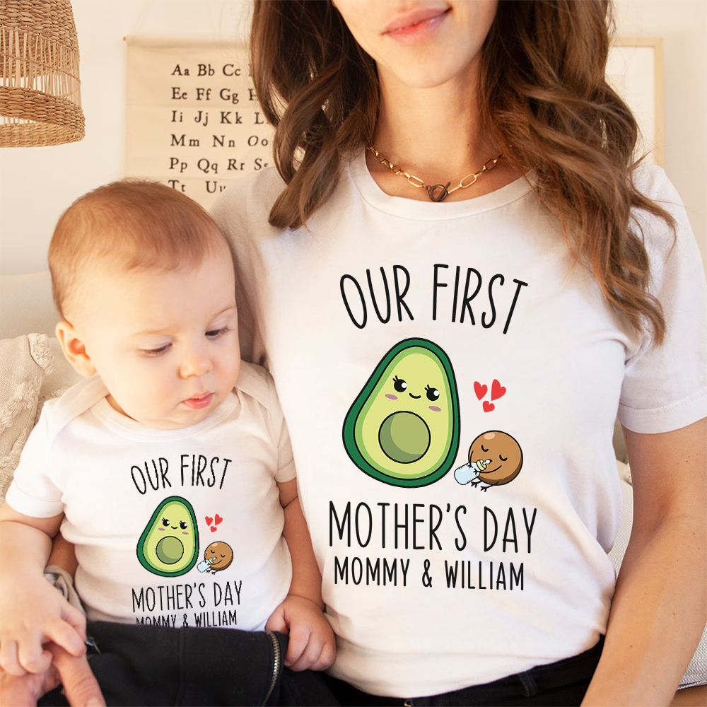 Personalized First Mother's Day Mommy and Baby Outfit | CWFamily143
