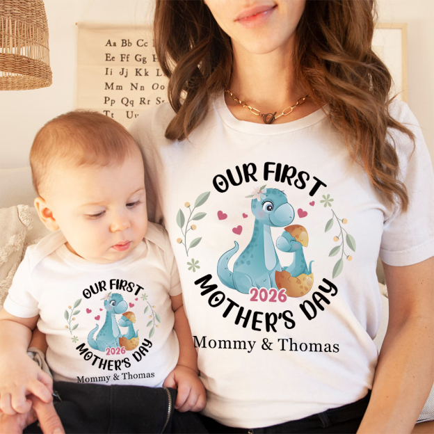 Personalized First Mother's Day Mommy and Baby Outfit | CWFamily144