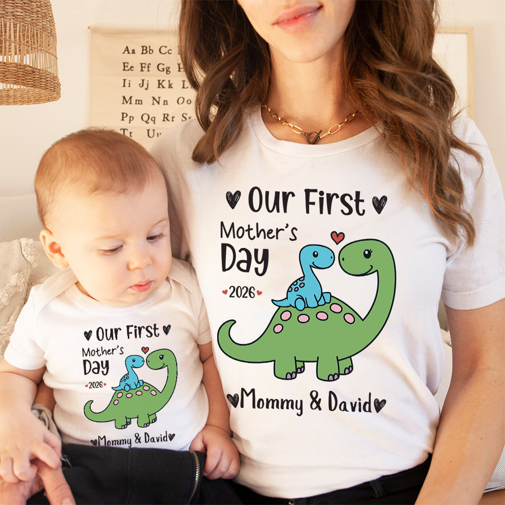 Personalized First Mother's Day Mommy and Baby Outfit | CWFamily146