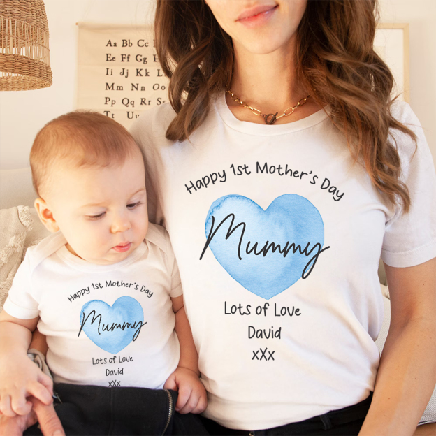 Personalized First Mother's Day Mommy and Baby Outfit | CWFamily138