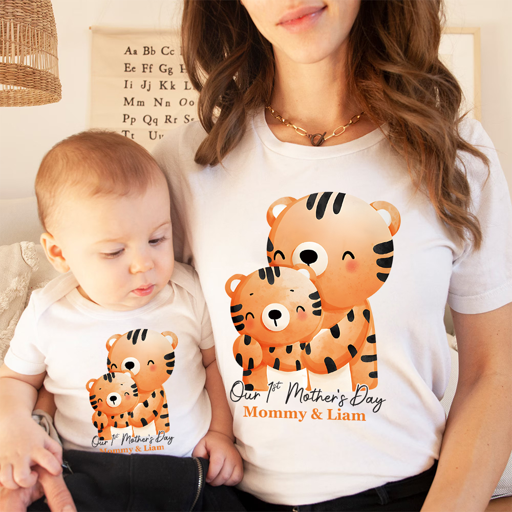 Personalized First Mother's Day Mommy and Baby Outfit | CWFamily147