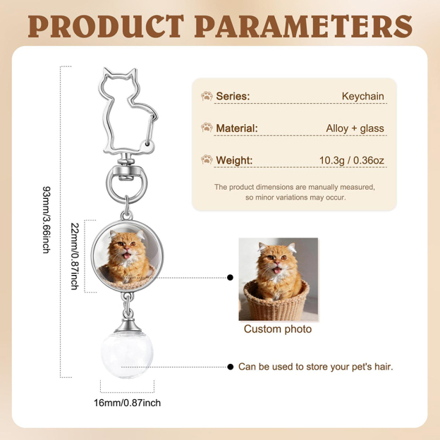 Personalized Pet Memorial Photo Glass Locket & Ashes Urn | BKPet455