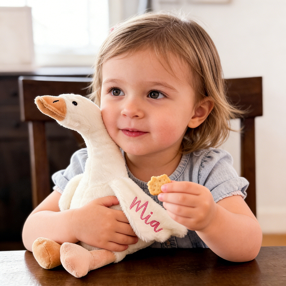 Personalized Embroidery Lovey Goose Plush Toy | CWToy181