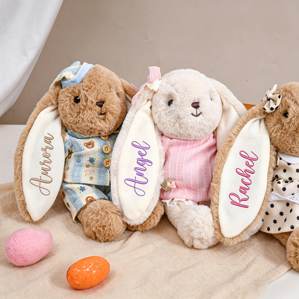 Personalized Comfortable Soft Bunny Plush Huggable Toy | CWToy183