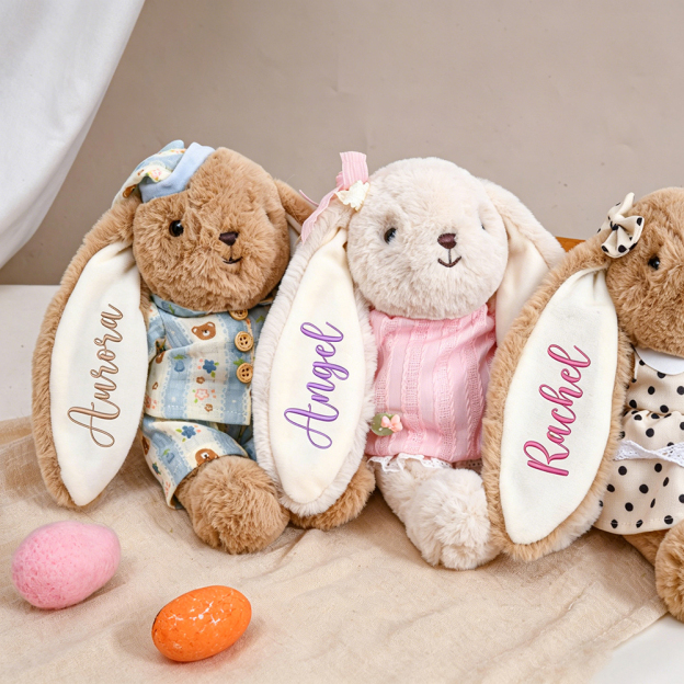 Personalized Comfortable Soft Bunny Plush Huggable Toy | CWToy183