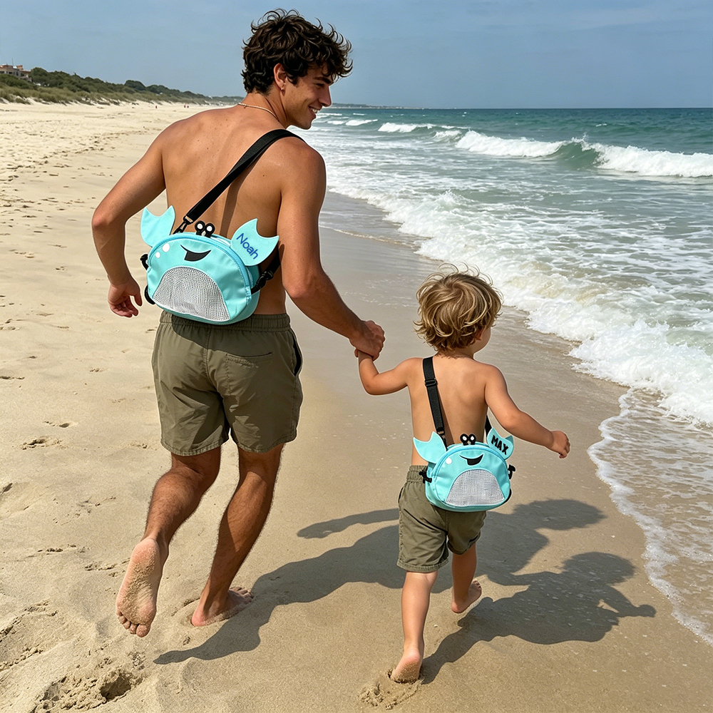 Personalized Crab Seashell Zipper Mesh Beach Bag For Adult | CWBeach245