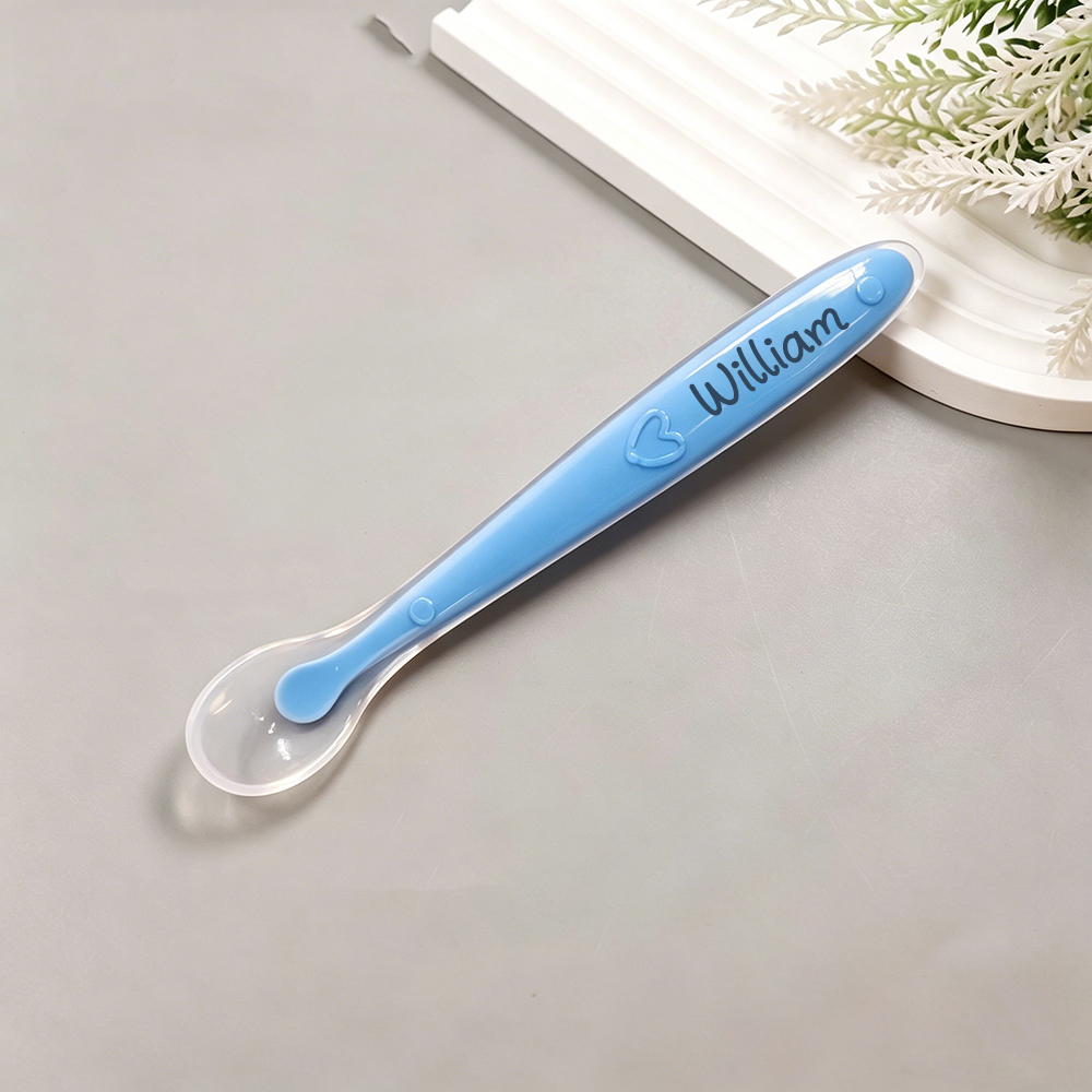 Personalised Baby Custom Silicone Feeding Spoon | CWBaby490