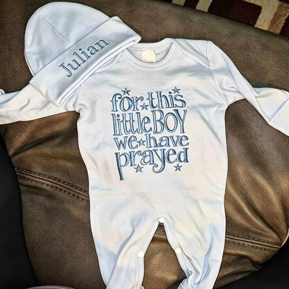 Personalized Embroidery Baby Boy Coming Home Outfit | CWBaby496