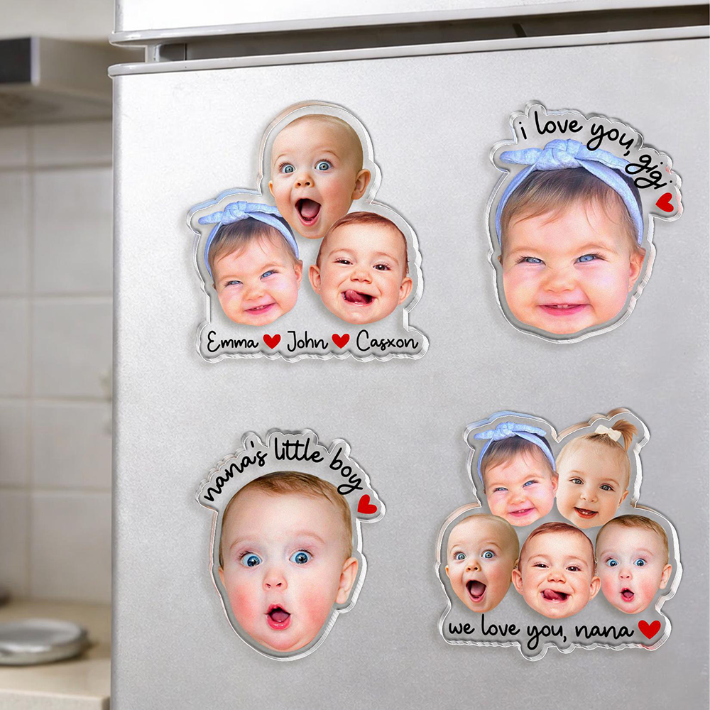 Personalized Illustrated Baby Face Photo Acrylic  Magnet | CWGift61
