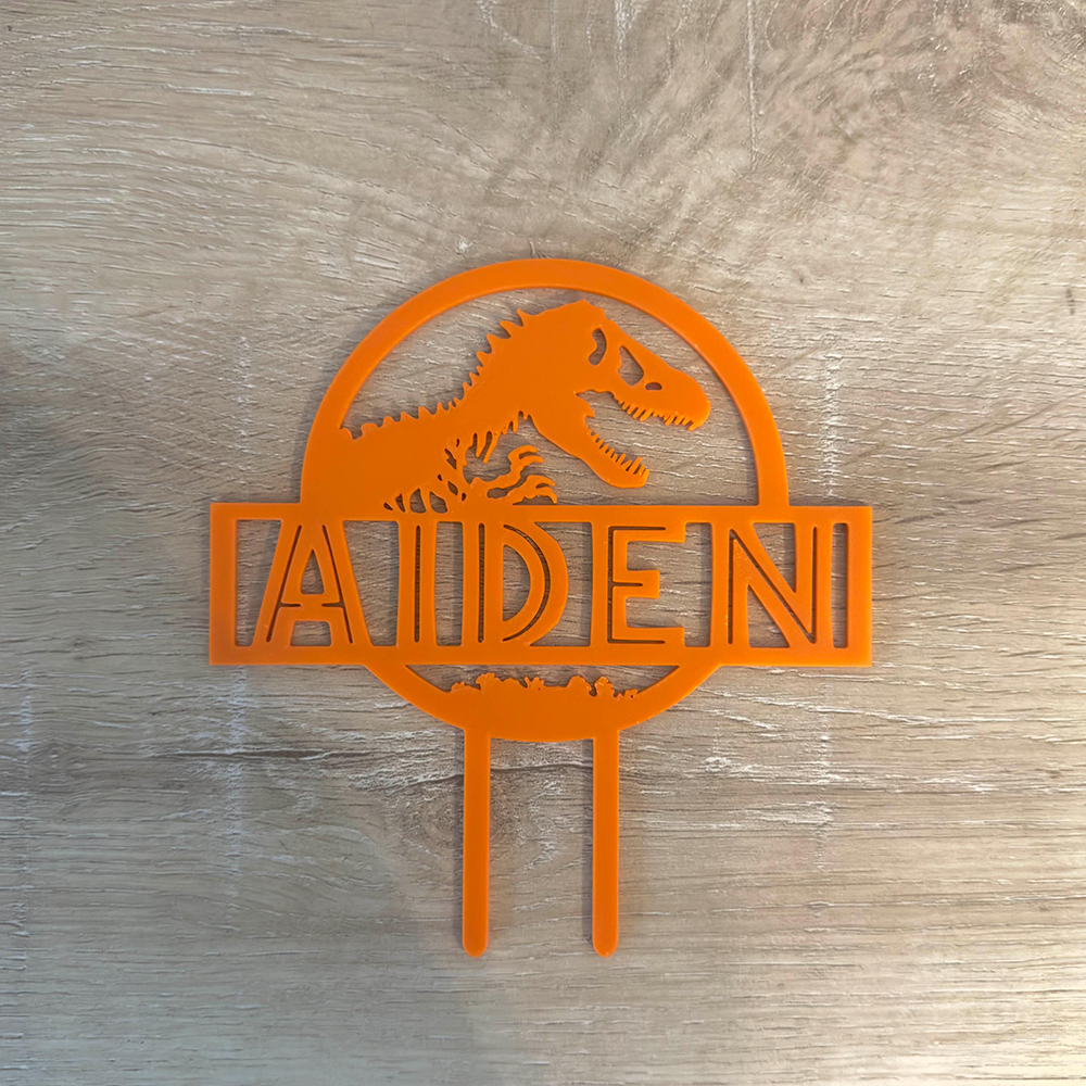 Personalized Jurassic Party Dinosaur Cake Topper | CWGift65