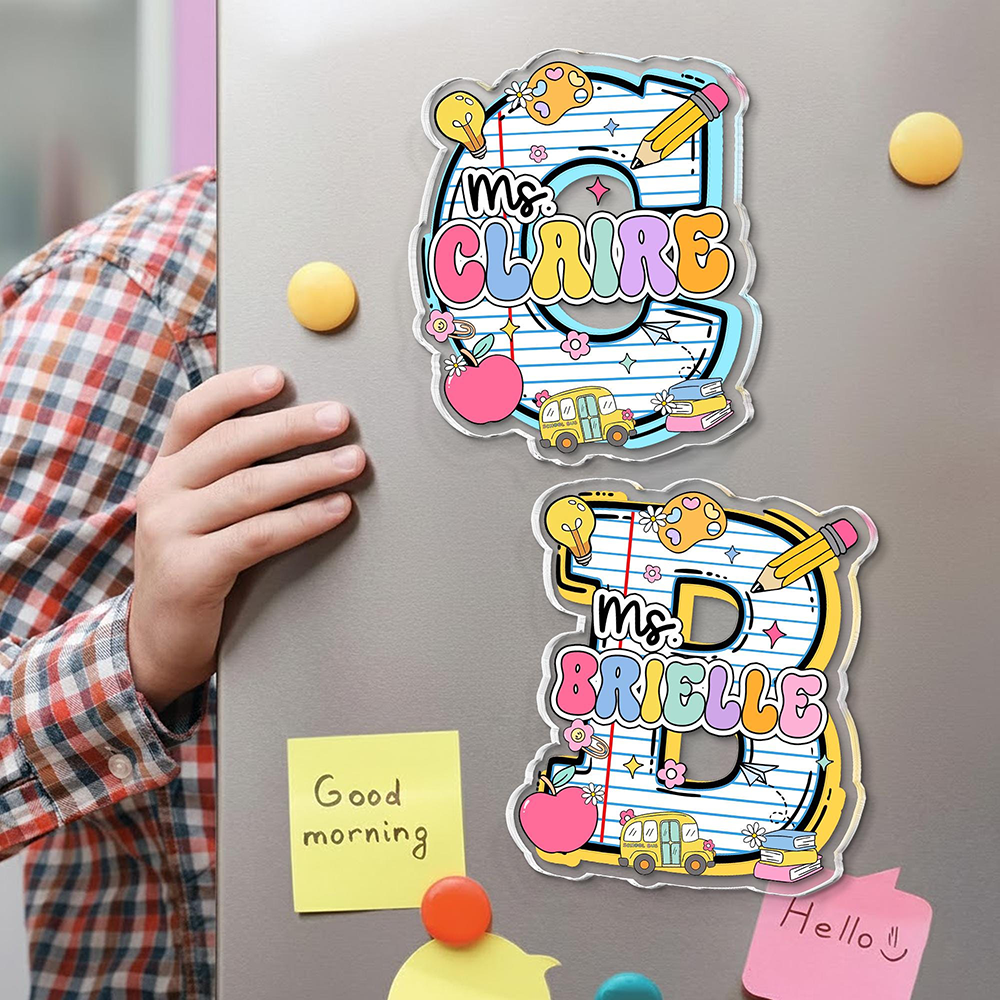 Personalized Letter Teacher Name Magnet | CWTeach12