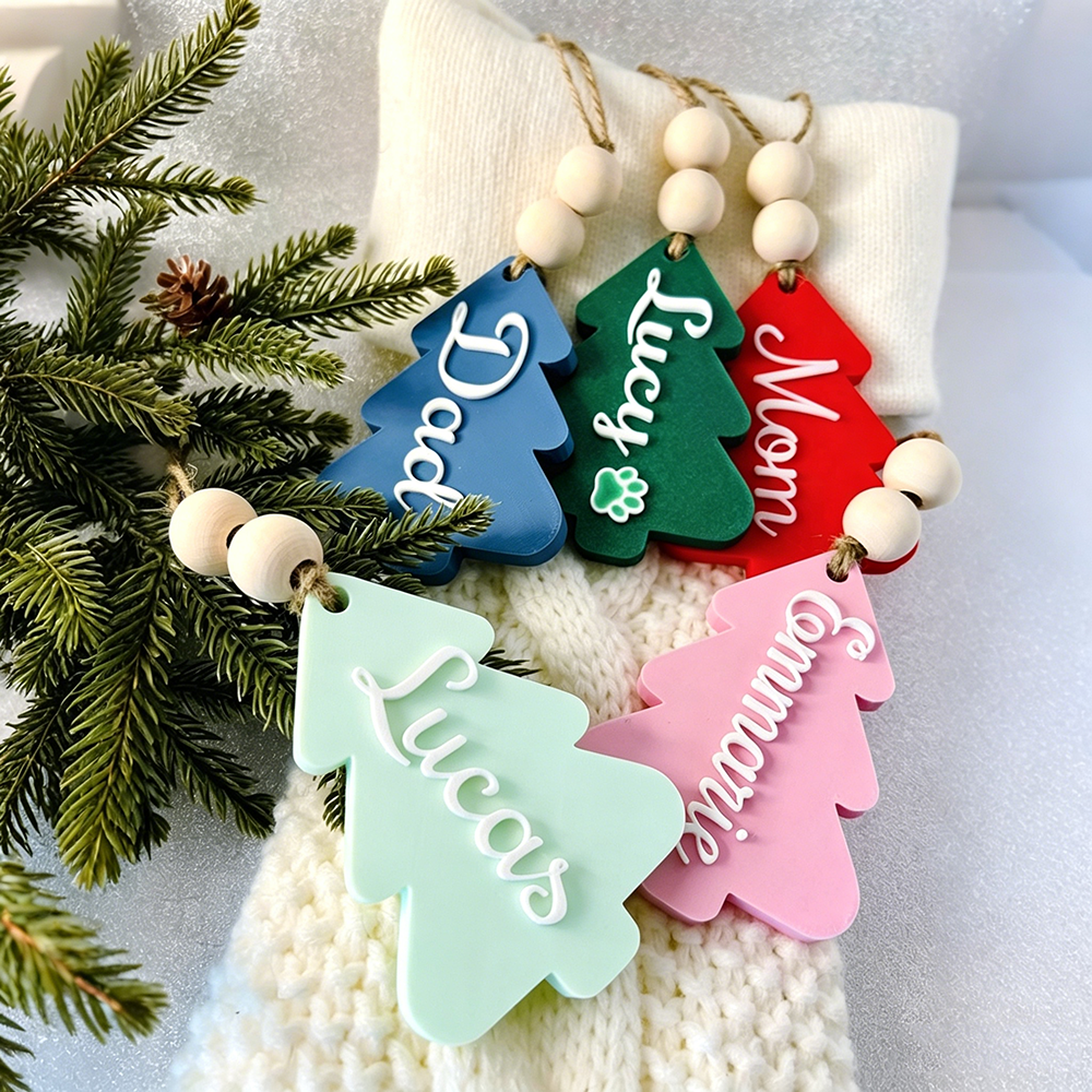 Personalized 3D Printed Family Christmas Tree Tag | CWGift73