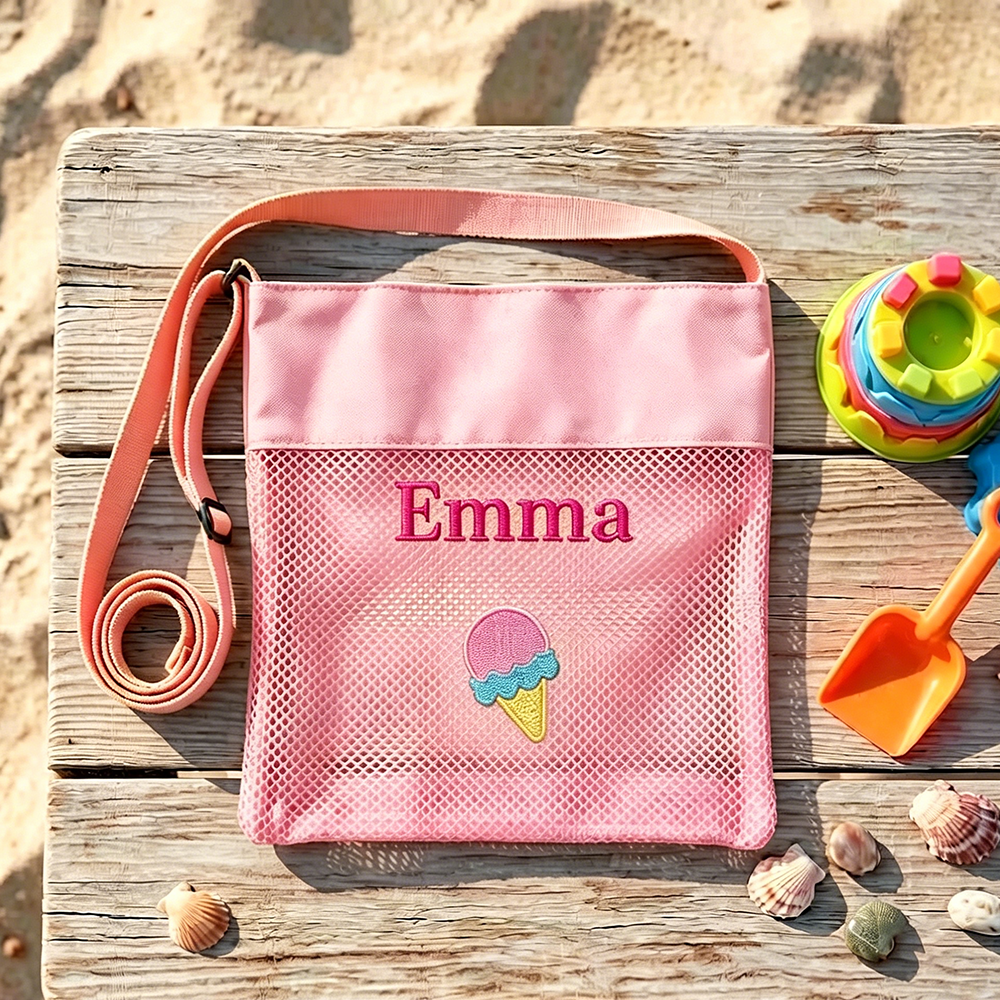 Personalized Embroidered Mesh Beach Bag For Kids | CWBeach252