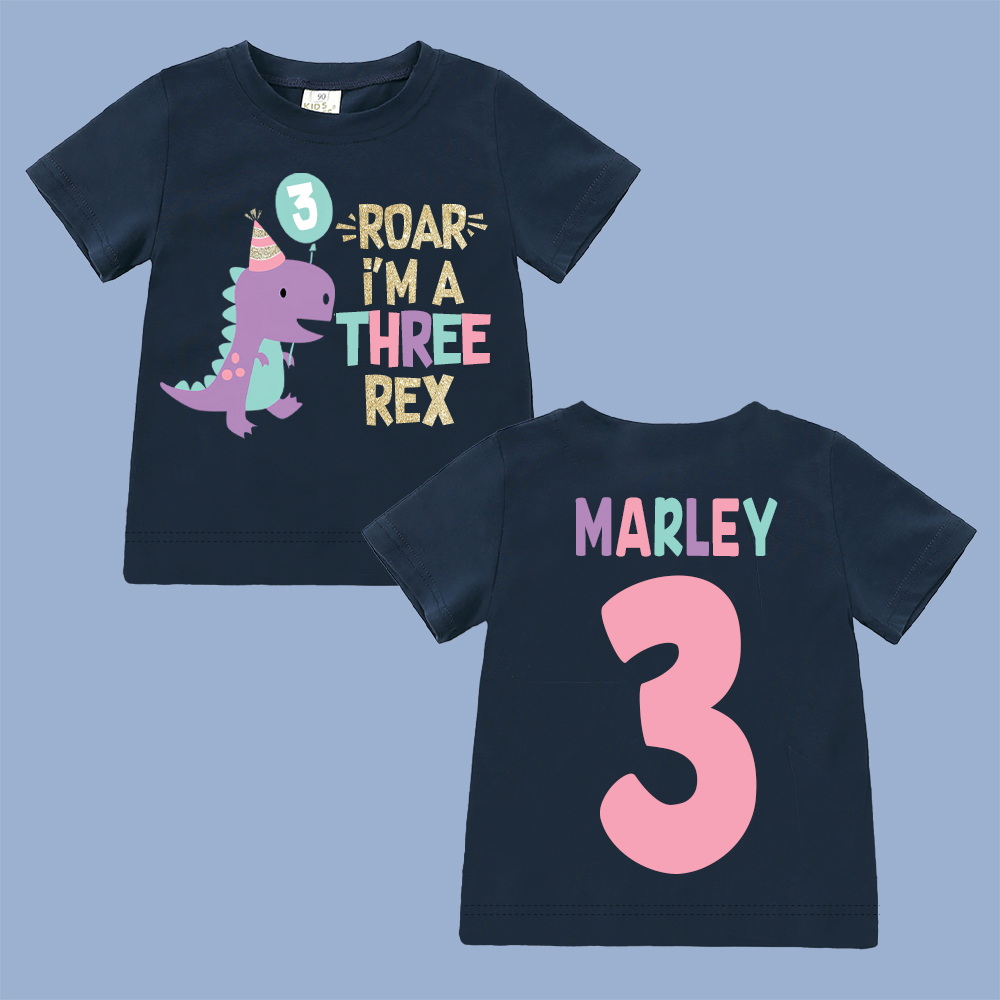 Personalized ROAR Dinosaur Theme Birthday T-Shirt | inBirth18