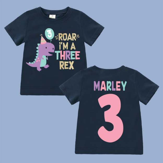 Personalized ROAR Dinosaur Theme Birthday T-Shirt | inBirth18