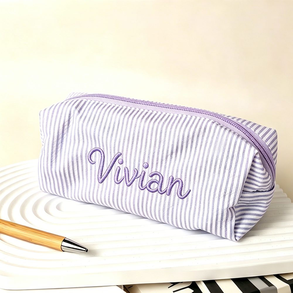 Personalized Embroidered Kids Colorful Stripe Pencil Case | CWPack371
