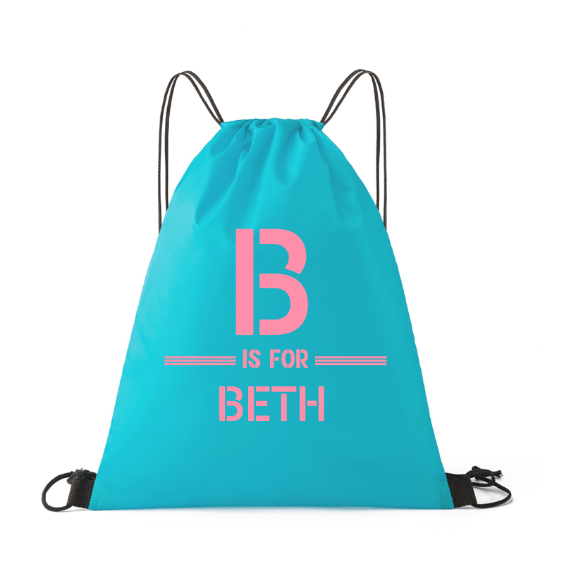 Personalized Initial & Name Beach Drawstring Rucksack Bag | CWBeach71