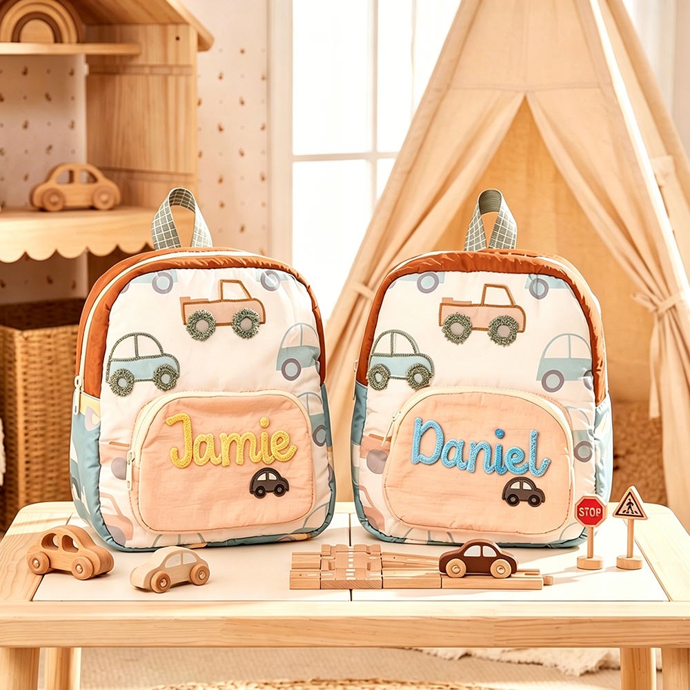 Personalized Hand Embroidery Kids Car Backpack | CWPack379