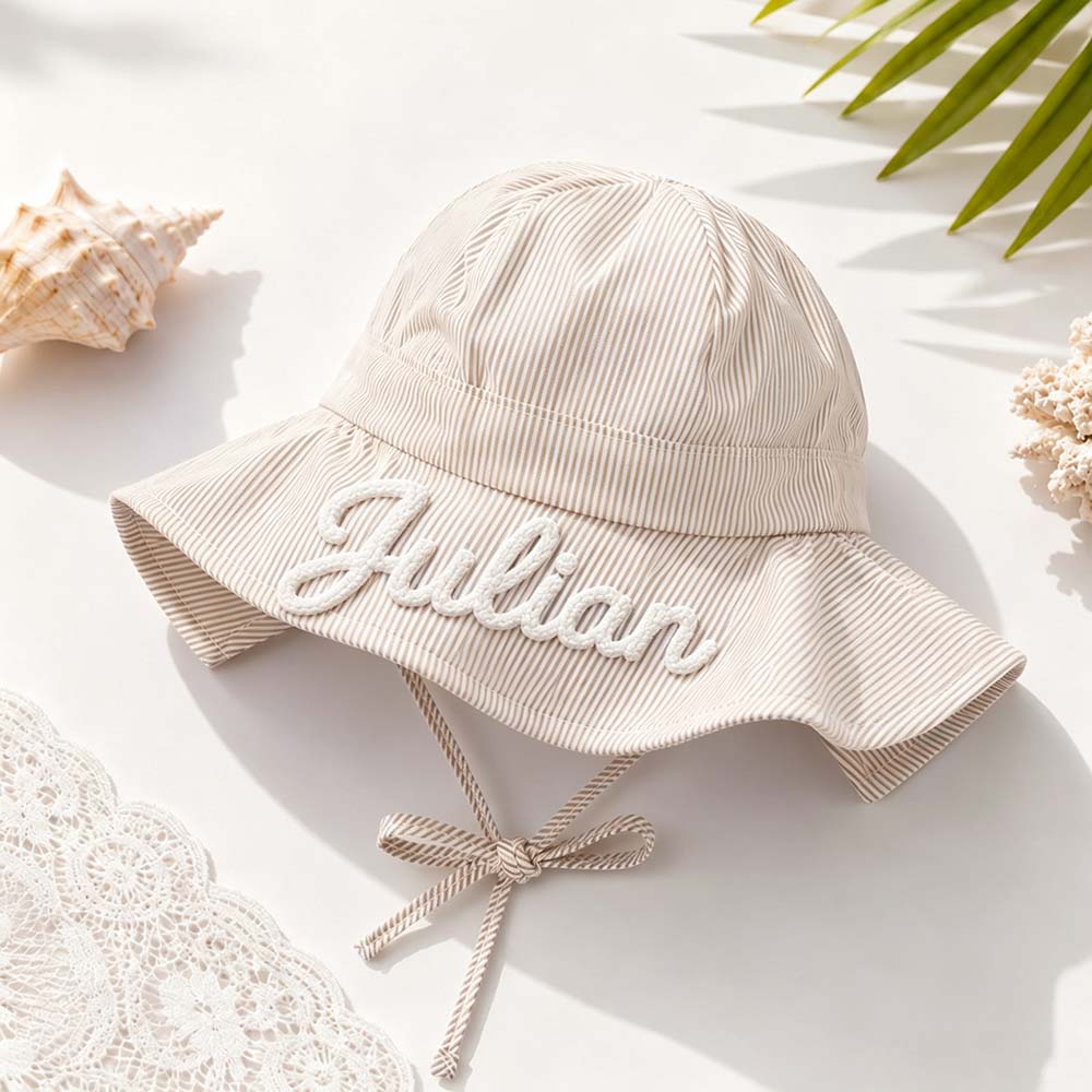 Personalized Lovely Baby Striped Sun Hat | CWBeach257