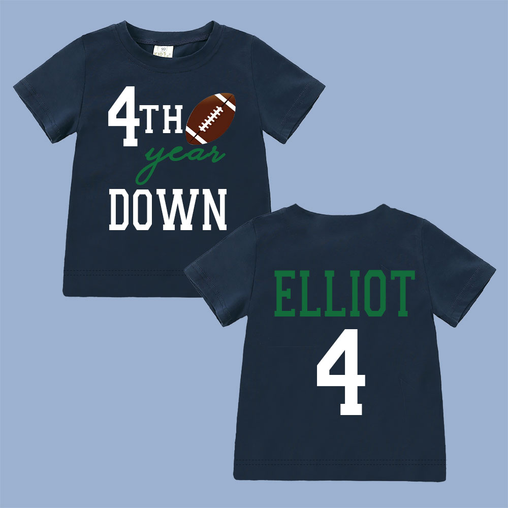 Personalized Three Year Down Football Birthday T-Shirt | inBirth21
