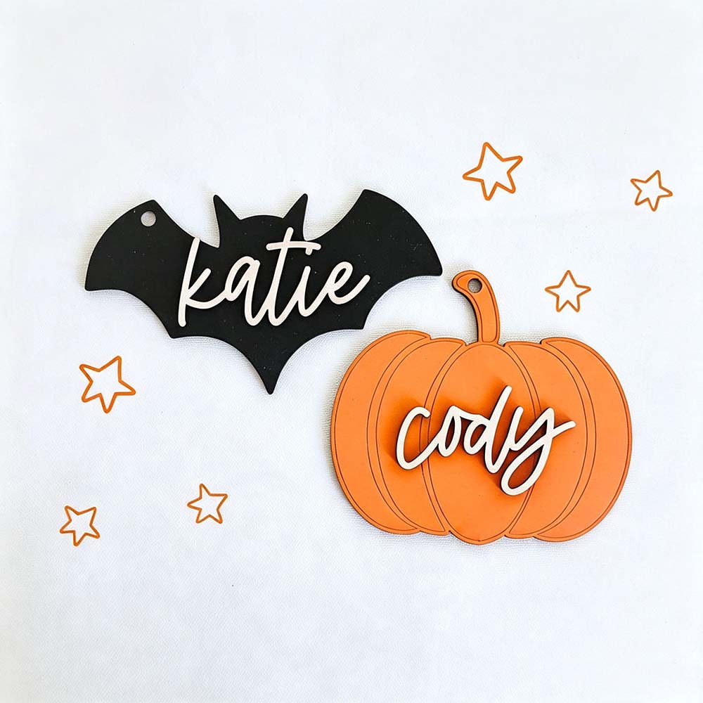 Personalized Halloween Name Boo Basket Tag | CWHalloween80