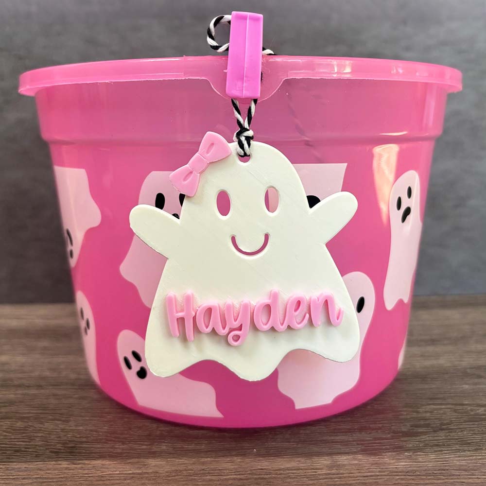 Personalized Halloween Cute Ghost Name Boo Basket Tag | CWHalloween88