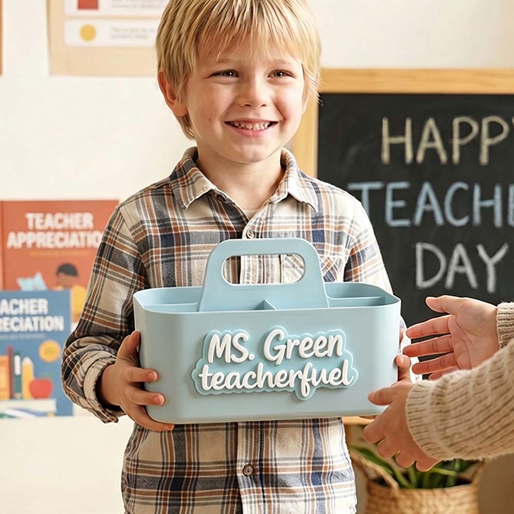 Personalized 3D Printed Teacher Desk Organiser | CWTeach15