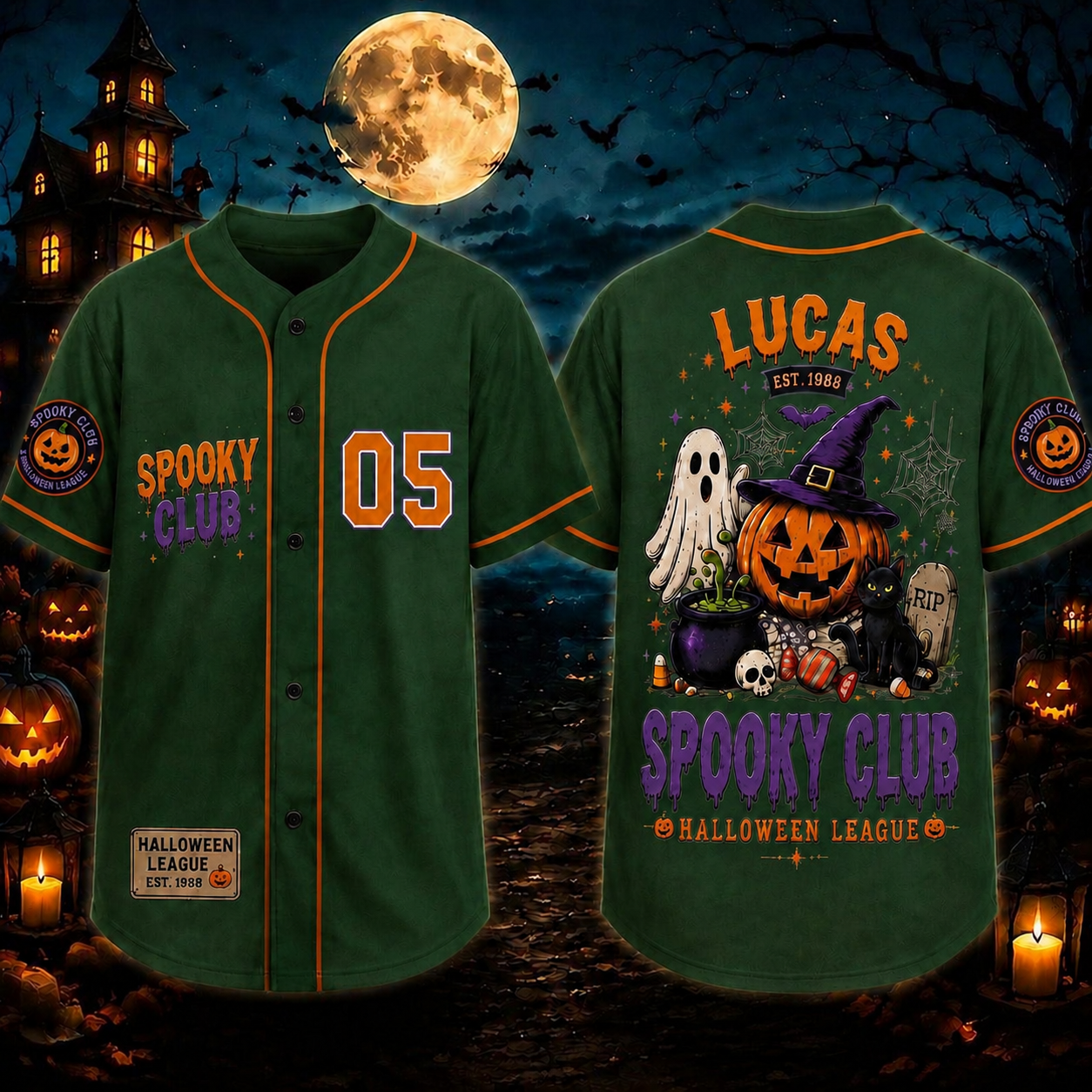 Personalized Halloween Button Up Baseball Jersey For Kid & Adult | CWHalloween90