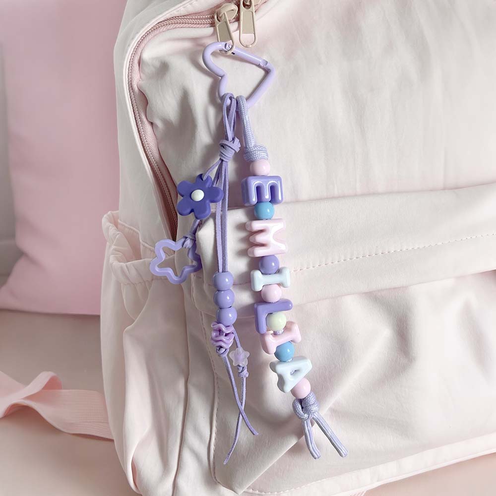 Personalized Colorful Name Letter Beaded Keychain | CWGift82