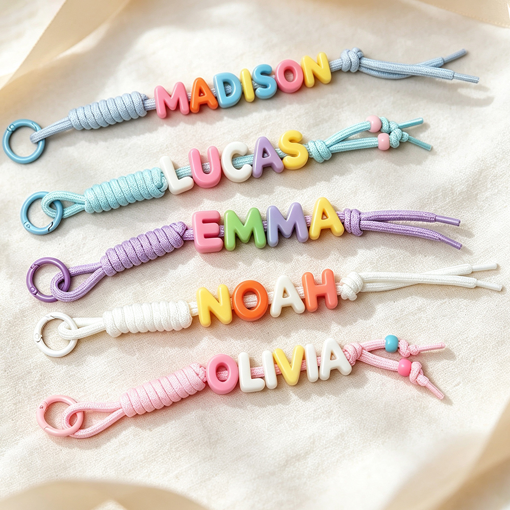 Personalized Colorful Name Letter Beaded Bag Tag | CWGift76