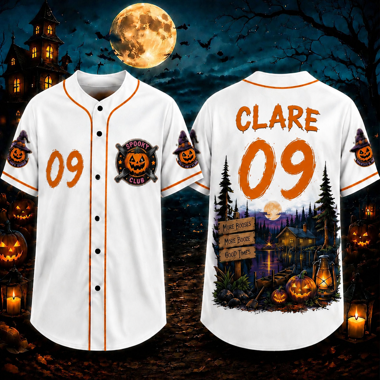 Personalized Halloween Button Up Baseball Jersey For Kid & Adult | CWHalloween93