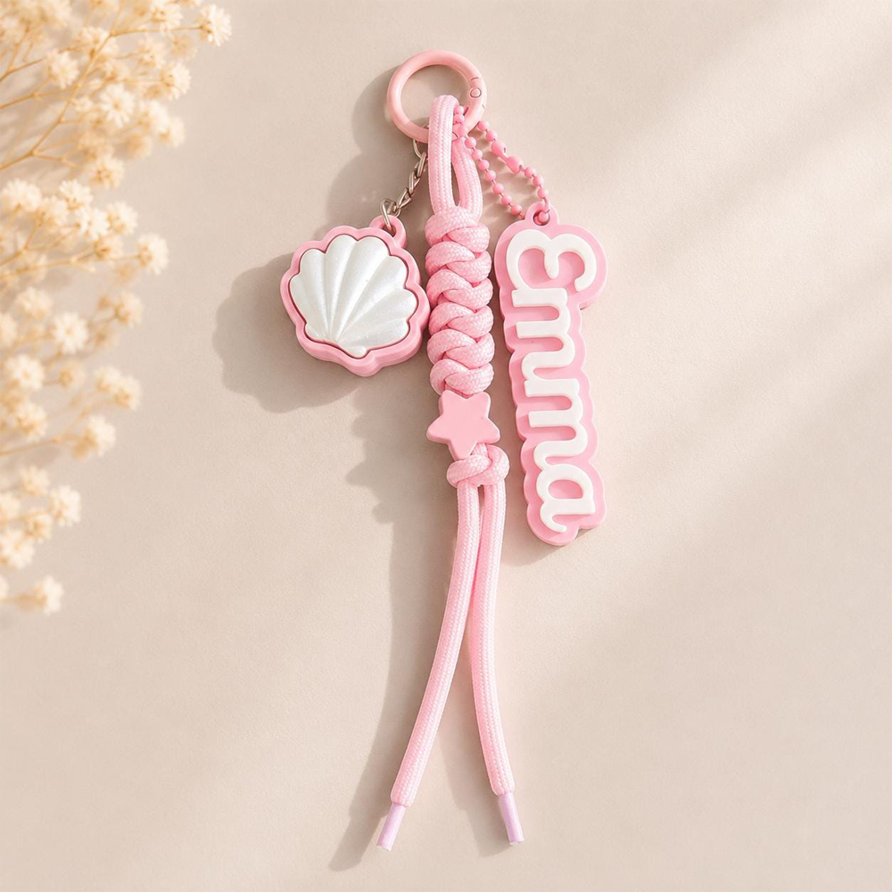Personalized 3D Printed Name Seashell Keychain with | CWGift83