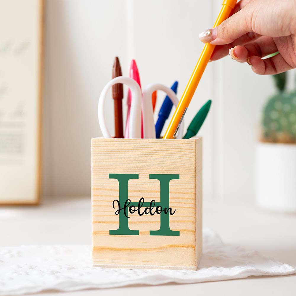 Personalized Wooden Pencil Holder For Kids | CWToy203