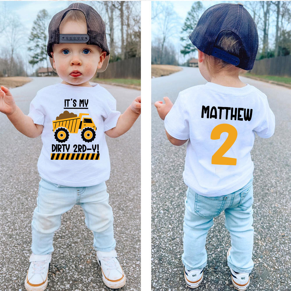 Personalized Truck Construction Dirty Birthday T-Shirt | inBirth25