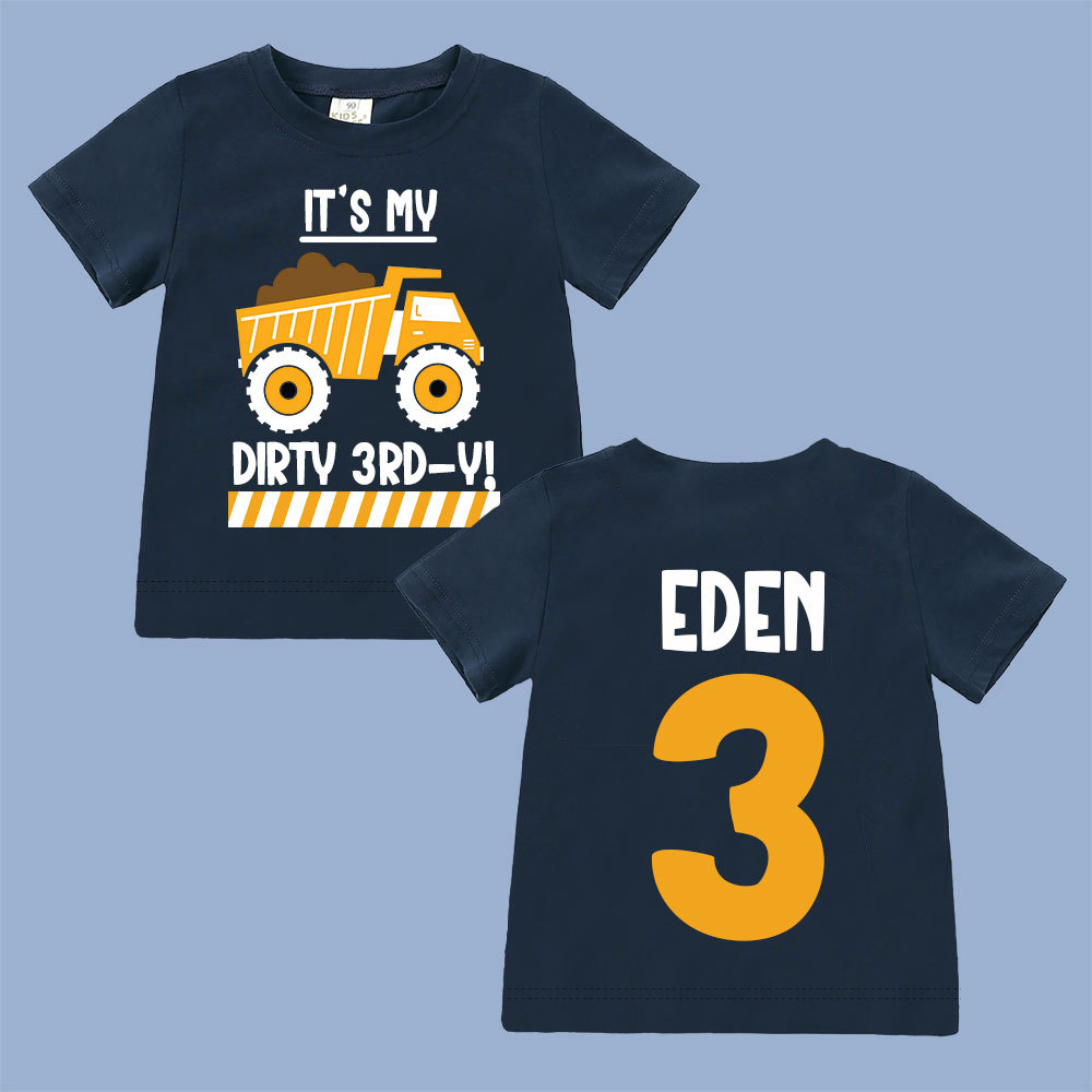 Personalized Truck Construction Dirty Birthday T-Shirt | inBirth25